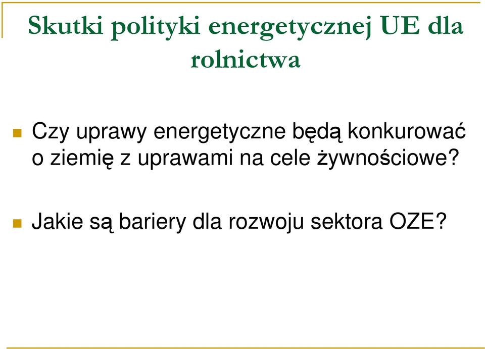 konkurować o ziemię z uprawami na cele