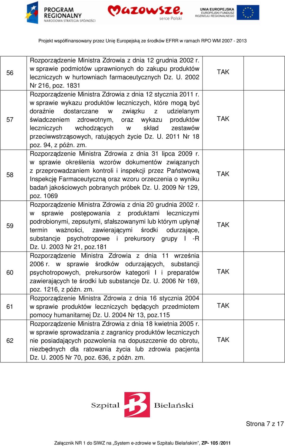 w sprawie wykazu produktów leczniczych, które mogą być doraźnie dostarczane w związku z udzielanym świadczeniem zdrowotnym, oraz wykazu produktów leczniczych wchodzących w skład zestawów