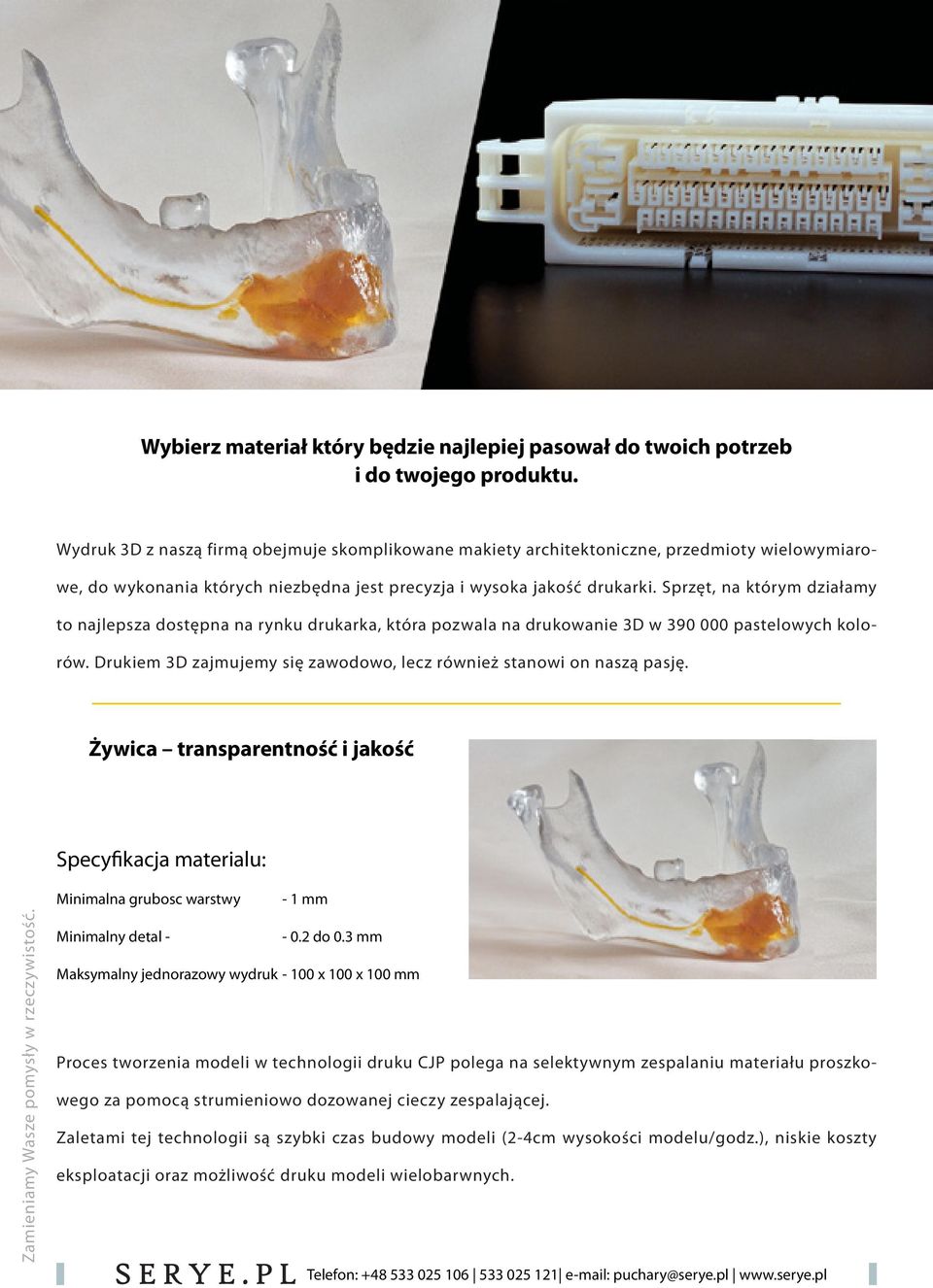 selektywnym zespalaniu materiału proszkowego za pomocą strumieniowo dozowanej cieczy zespalającej.
