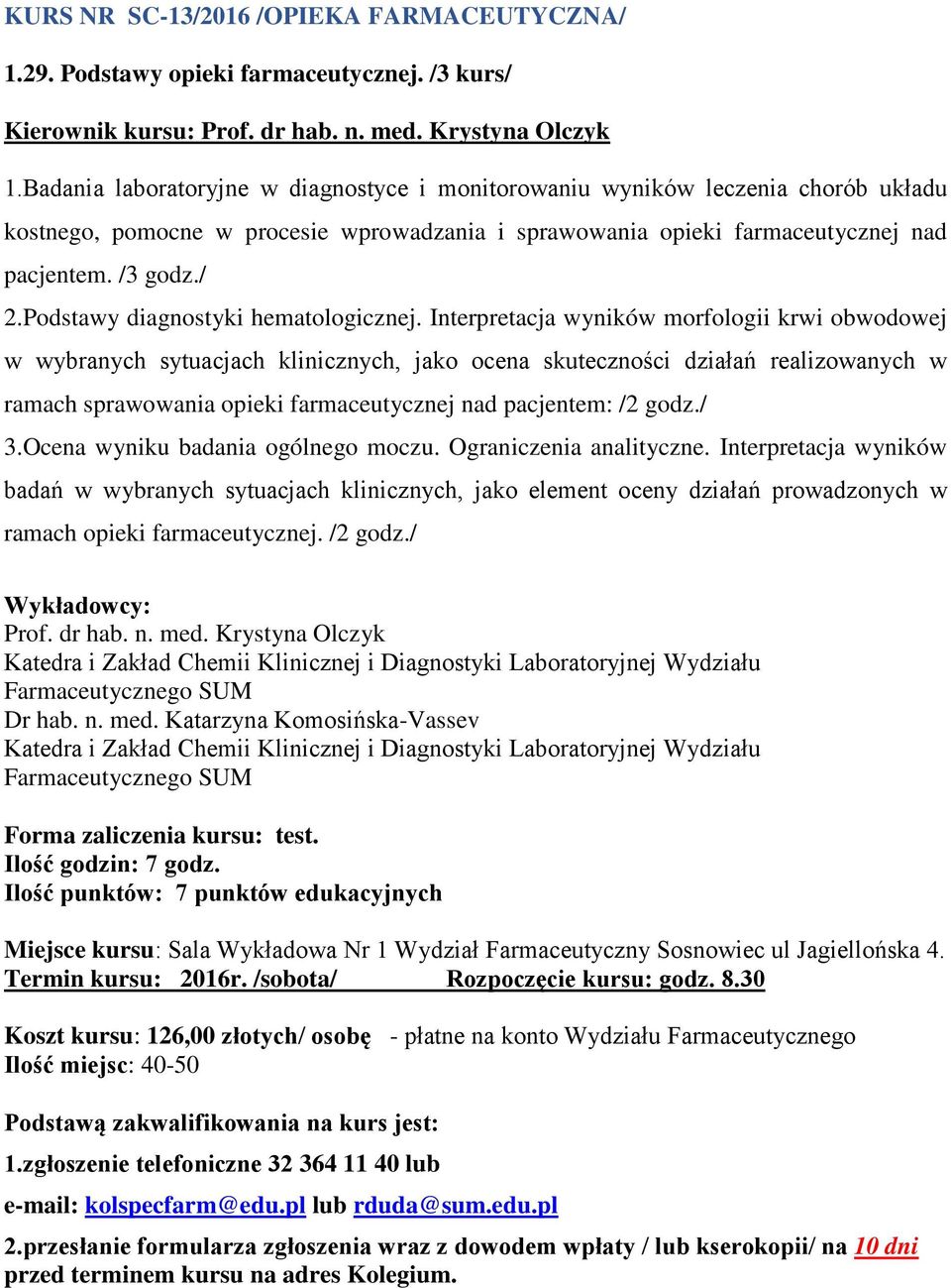 Podstawy diagnostyki hematologicznej.