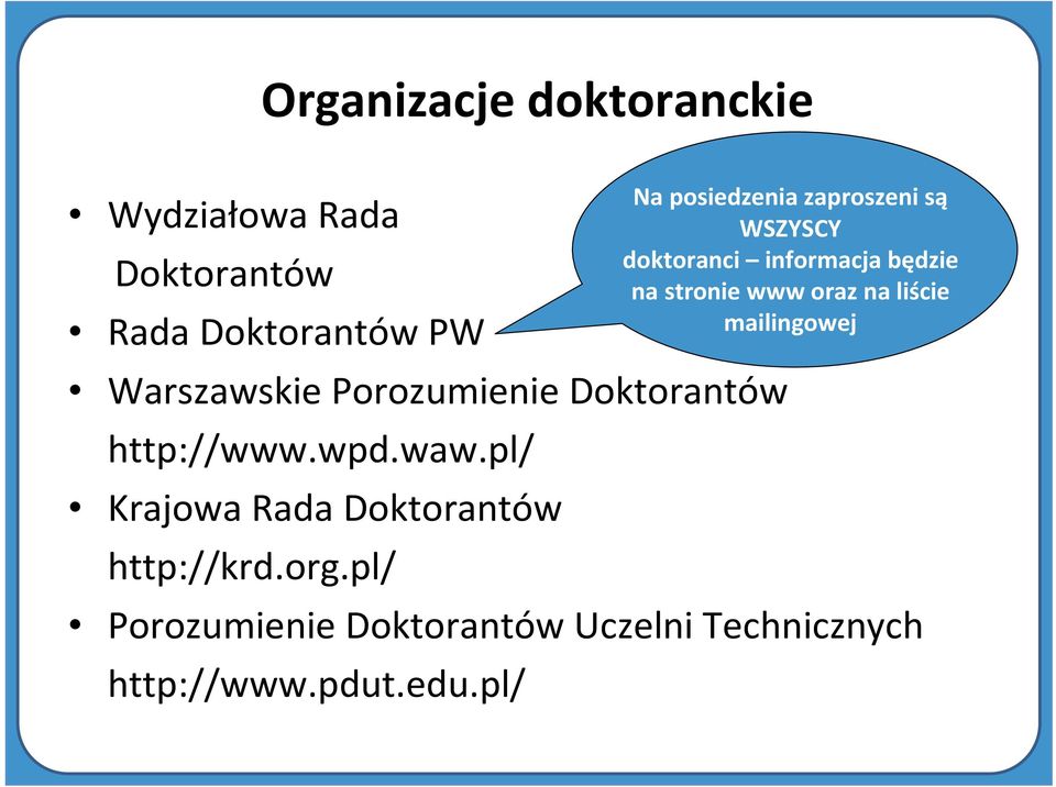 pl/ Porozumienie Doktorantów Uczelni Technicznych http://www.pdut.edu.
