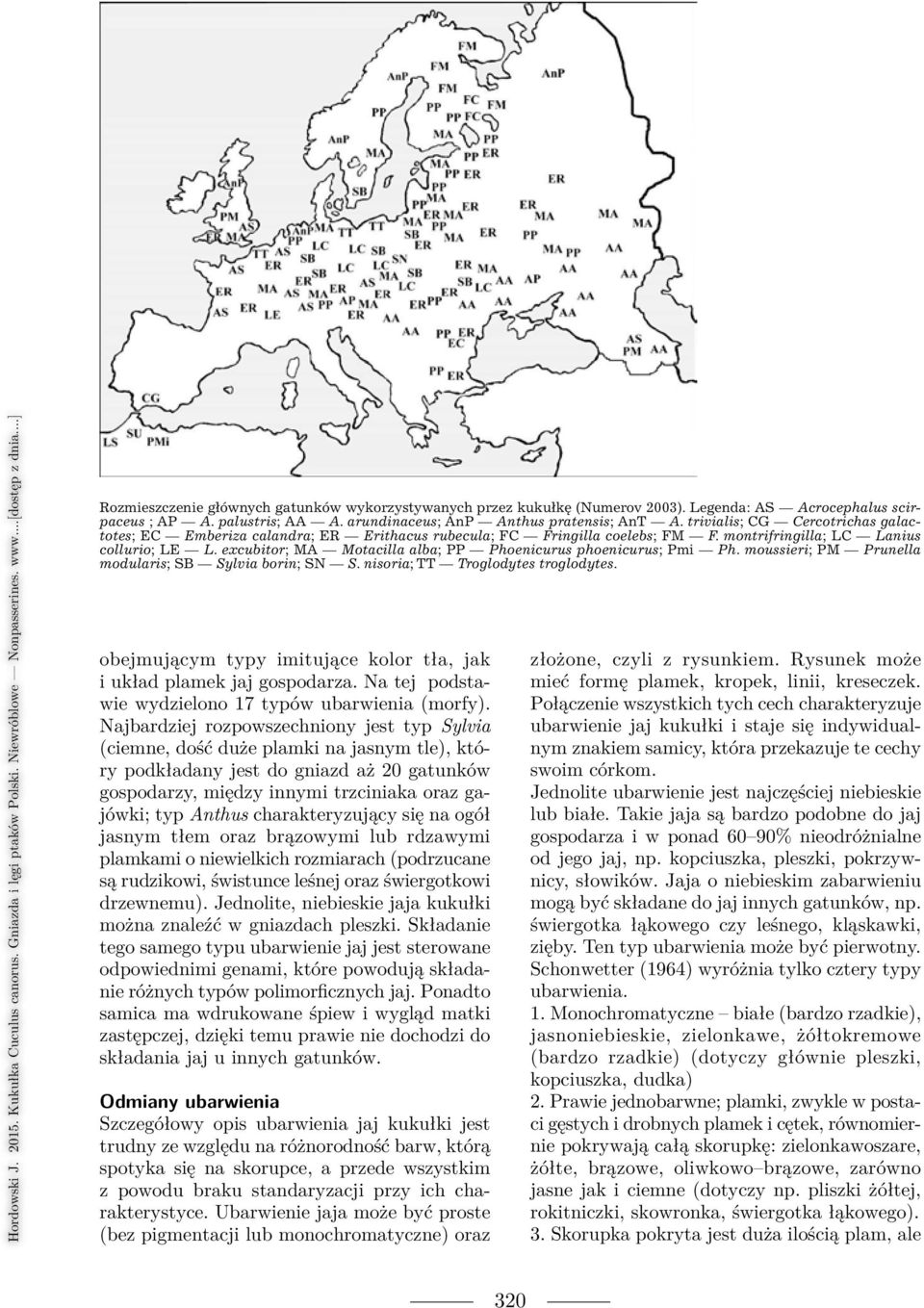 excubitor; MA Motacilla alba; PP Phoenicurus phoenicurus; Pmi Ph. moussieri; PM Prunella modularis; SB Sylvia borin; SN S. nisoria; TT Troglodytes troglodytes.