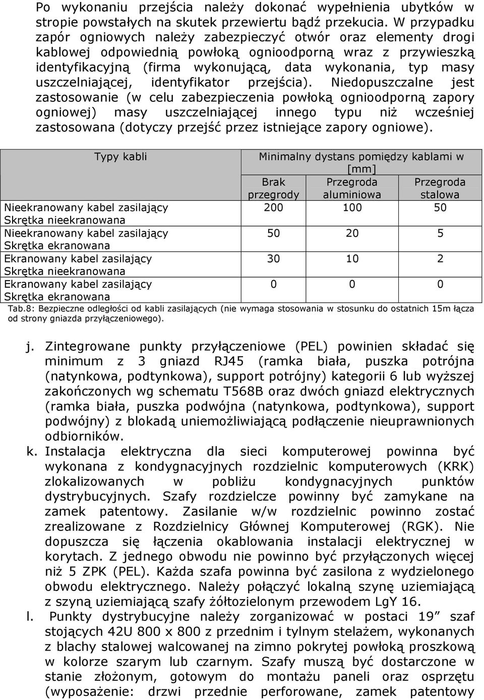 uszczelniającej, identyfikator przejścia).