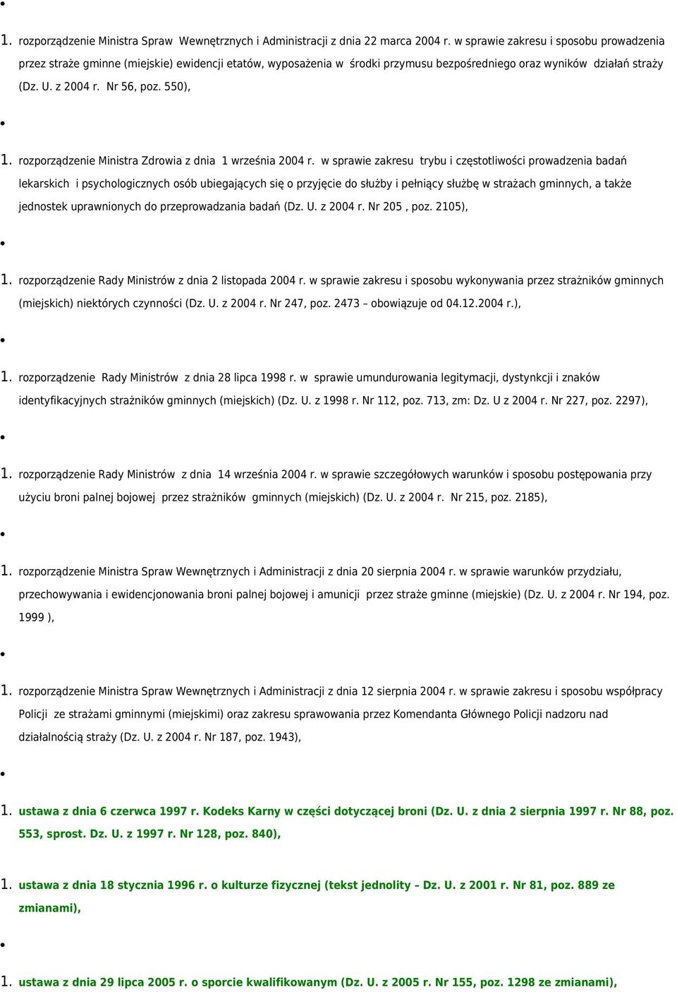 550), rozporządzenie Ministra Zdrowia z dnia 1 września 2004 r.