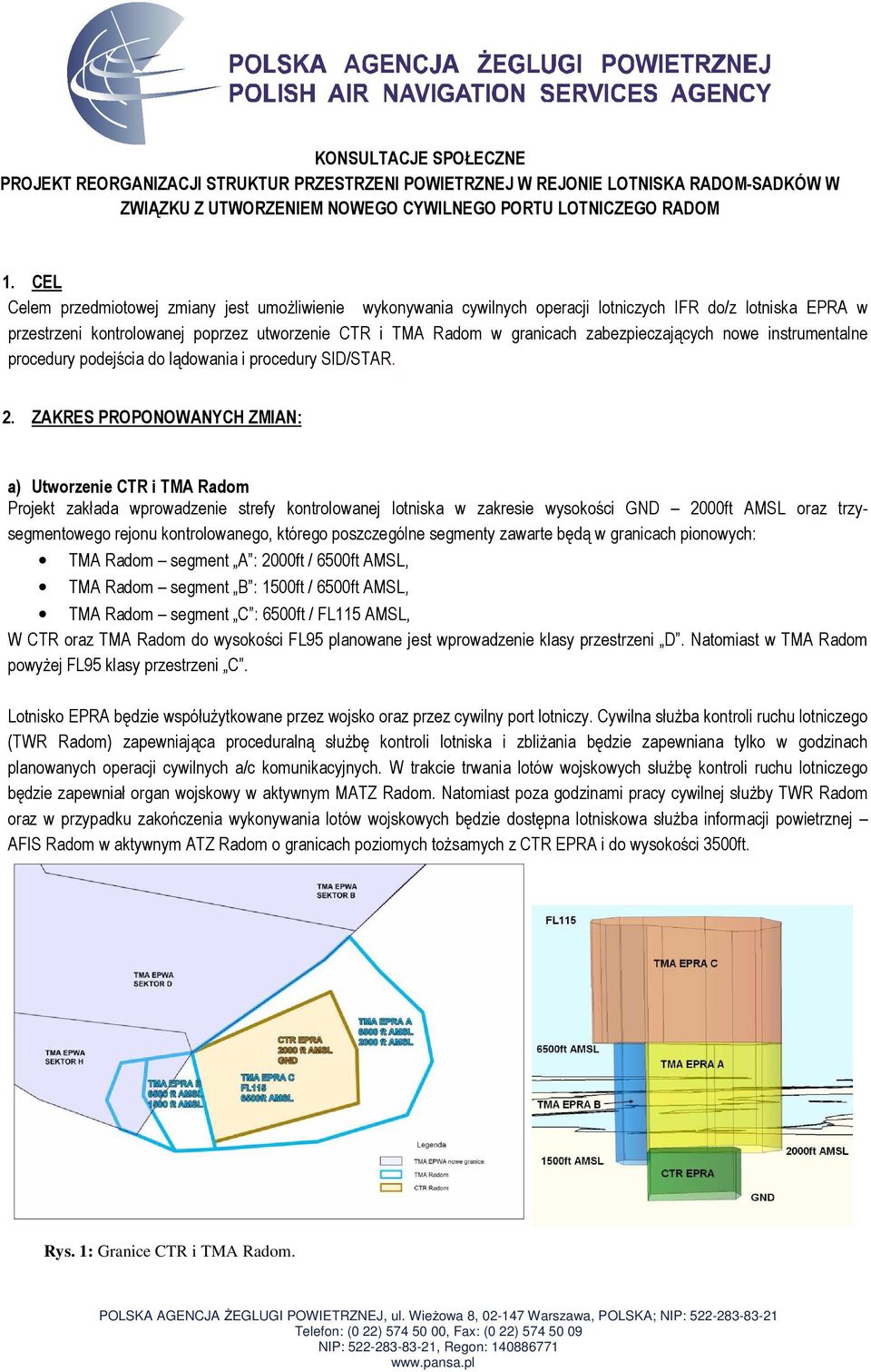 zabezpieczających nowe instrumentalne procedury podejścia do lądowania i procedury SID/STAR. 2.