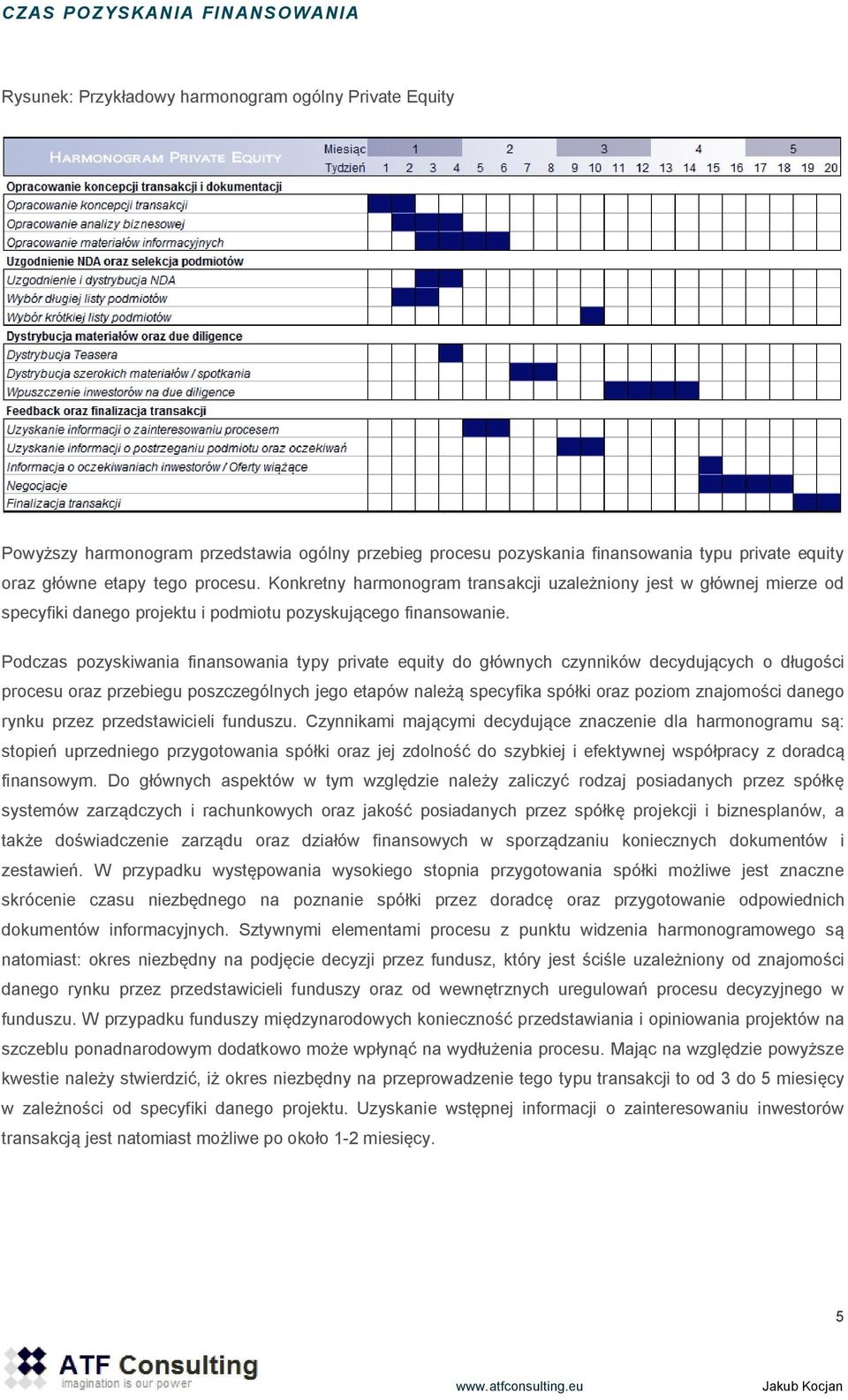 Podczas pozyskiwania finansowania typy private equity do głównych czynników decydujących o długości procesu oraz przebiegu poszczególnych jego etapów należą specyfika spółki oraz poziom znajomości