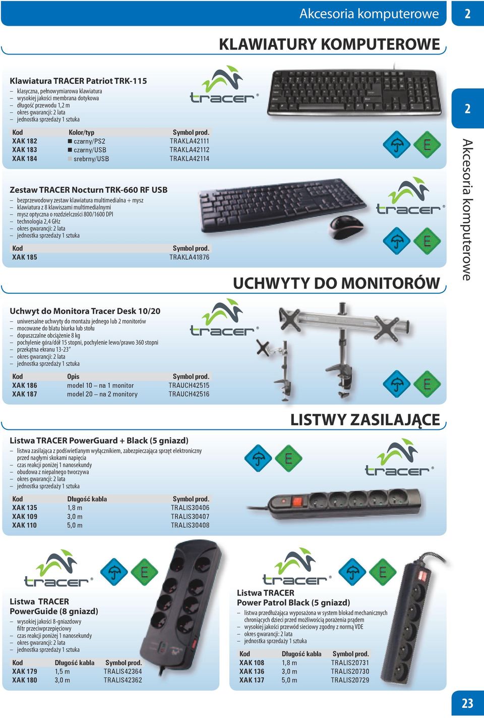 pl, 5149416 TRAKLA4111 TRAKLA411 TRAKLA4114 Zestaw TRACER Nocturn TRK-660 RF USB bezprzewodowy zestaw klawiatura multimedialna + mysz klawiatura z 8 klawiszami multimedialnymi mysz optyczna o