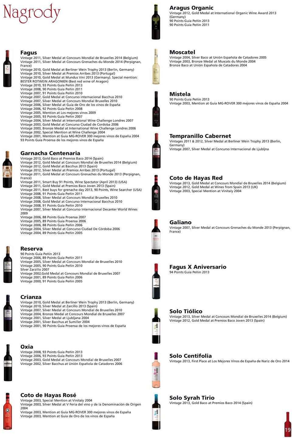 2010, Silver Medal at Premios Arribes 2013 (Portugal) Vintage 2010, Gold Medal at Mundus Vini 2013 (Germany).