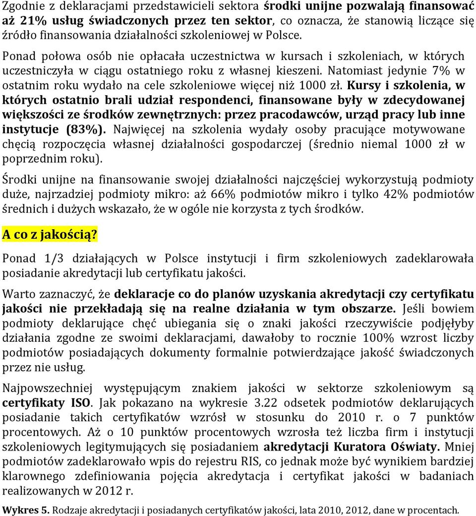 Natomiast jedynie 7% w ostatnim roku wydało na cele szkoleniowe więcej niż 1000 zł.