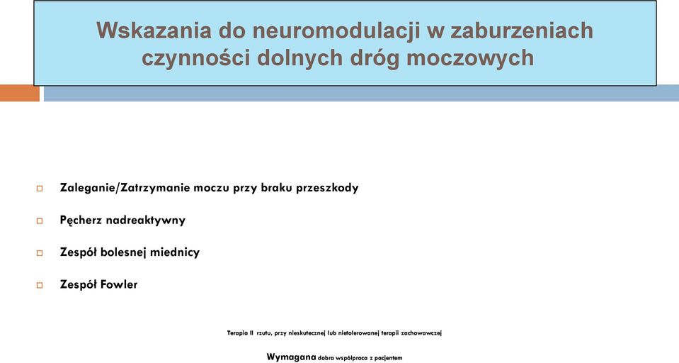 nadreaktywny Zespół bolesnej miednicy Zespół Fowler Terapia II rzutu, przy