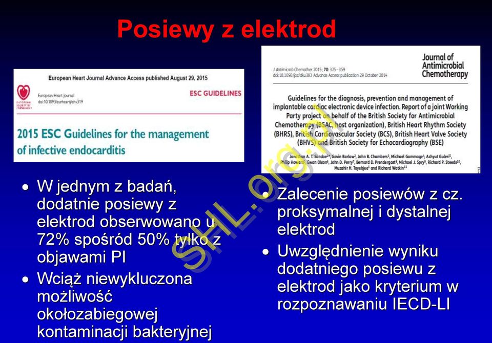 kontaminacji bakteryjnej Zalecenie posiewów z cz.