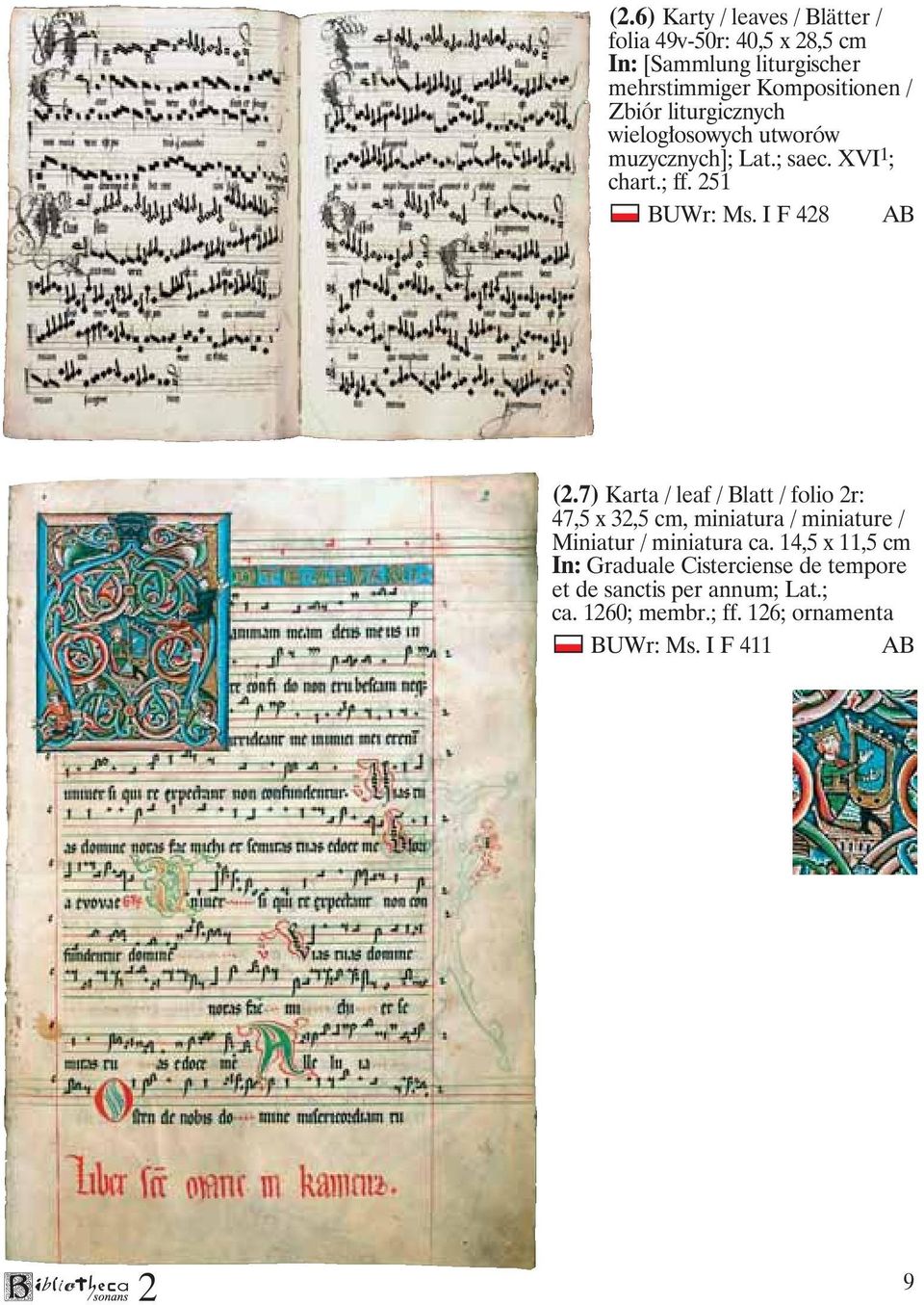 7) Karta / leaf / Blatt / folio r: 47,5 x 3,5 cm, miniatura / miniature / Miniatur / miniatura ca.