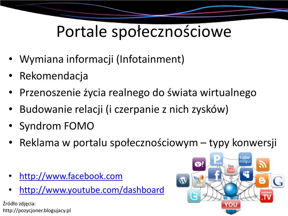 Syndrom FOMO Reklama w portalu społecznościowym typy konwersji http://www.facebook.