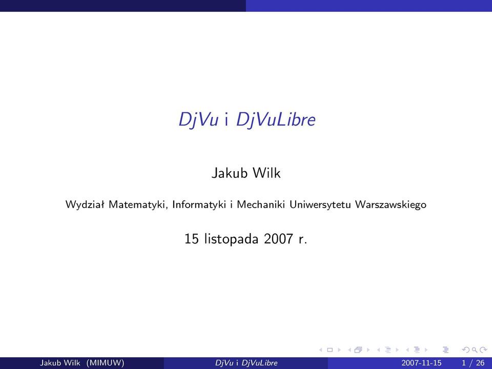 Uniwersytetu Warszawskiego 15 listopada