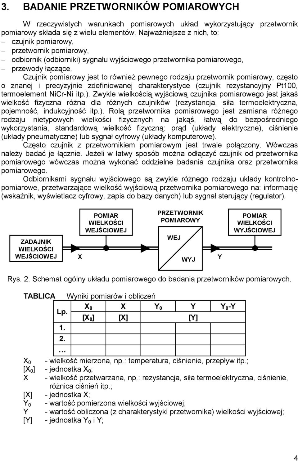 Czujnik pomiarowy jest to równieŝ pewnego rodzaju przetwornik pomiarowy, często o znanej i precyzyjnie zdefiniowanej charakterystyce (czujnik rezystancyjny Pt100, termoelement NiCr-Ni itp.).