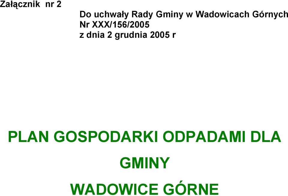 z dnia 2 grudnia 2005 r PLAN