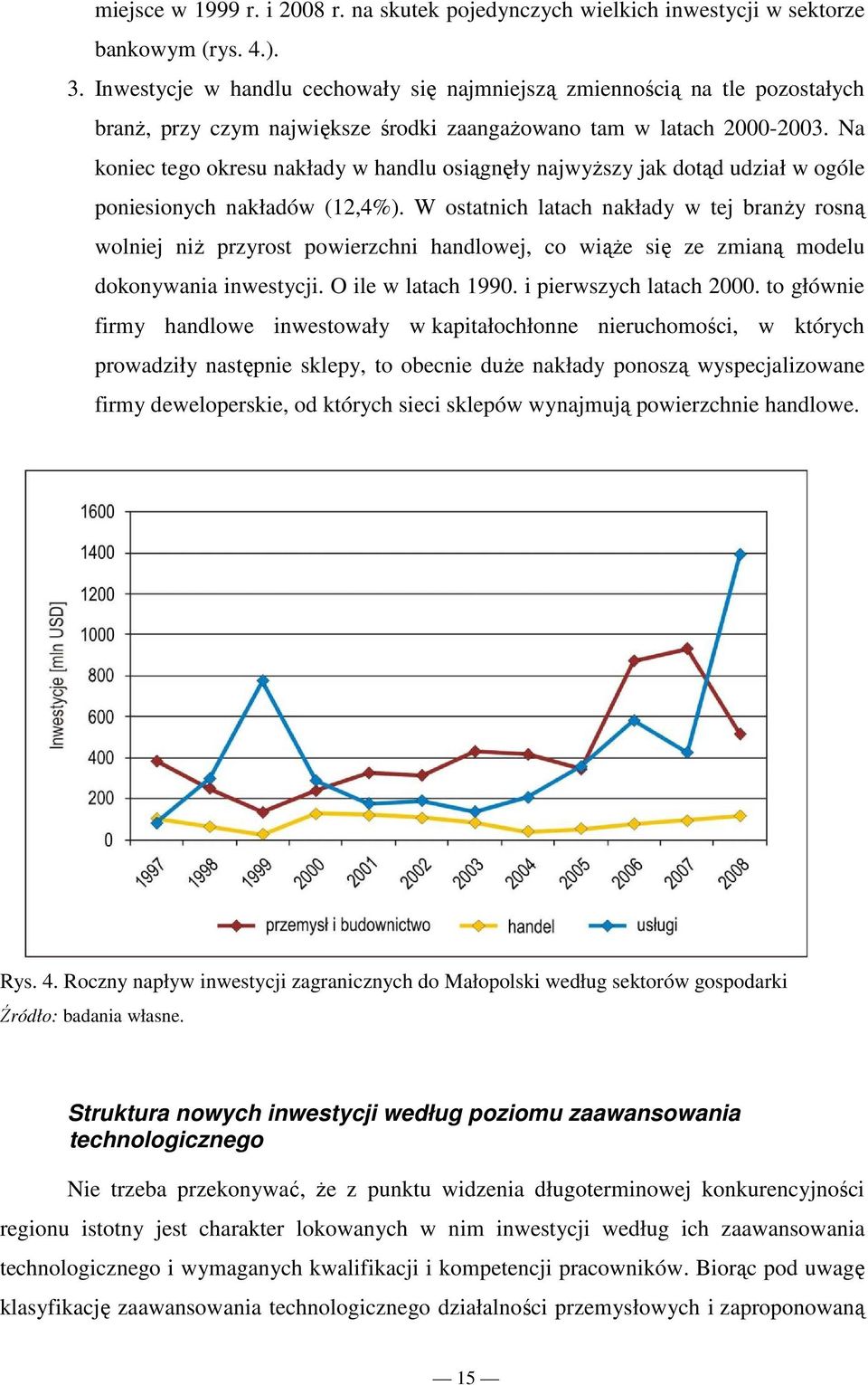 Na koniec tego okresu nakłady w handlu osiągnęły najwyŝszy jak dotąd udział w ogóle poniesionych nakładów (12,4%).