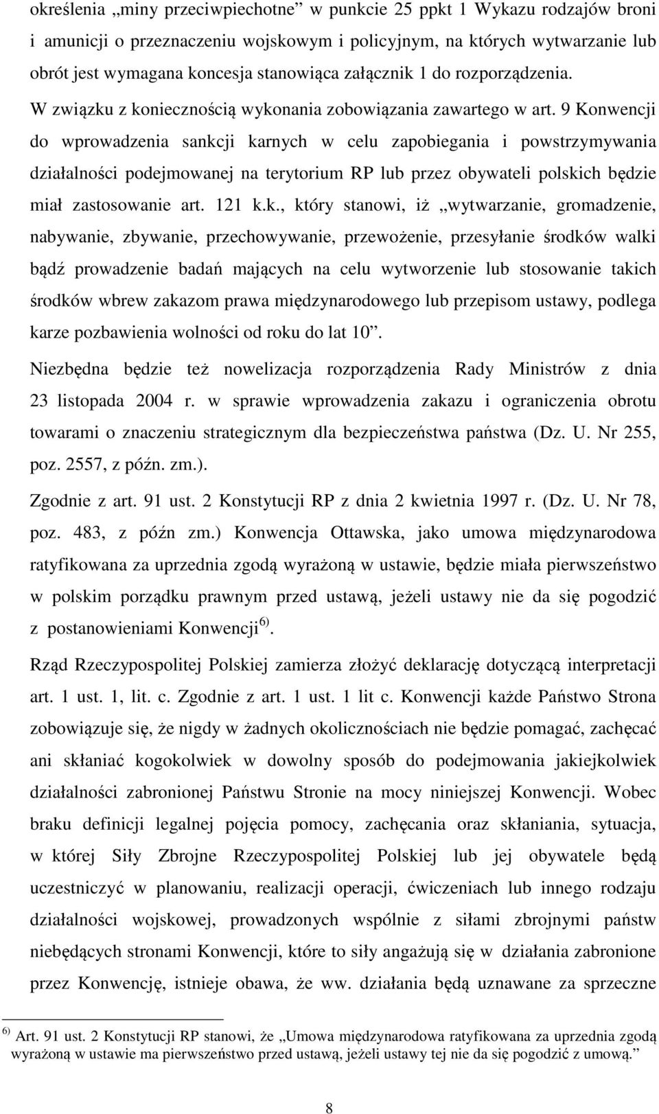 9 Konwencji do wprowadzenia sankc
