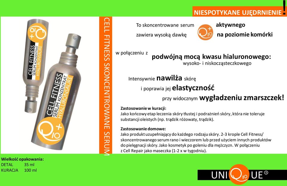 Zastosowanie w kuracji: Jako koocowy etap leczenia skóry tłustej i podrażnieo skóry, która nie toleruje substancji oleistych (np. trądzik różowaty, trądzik).