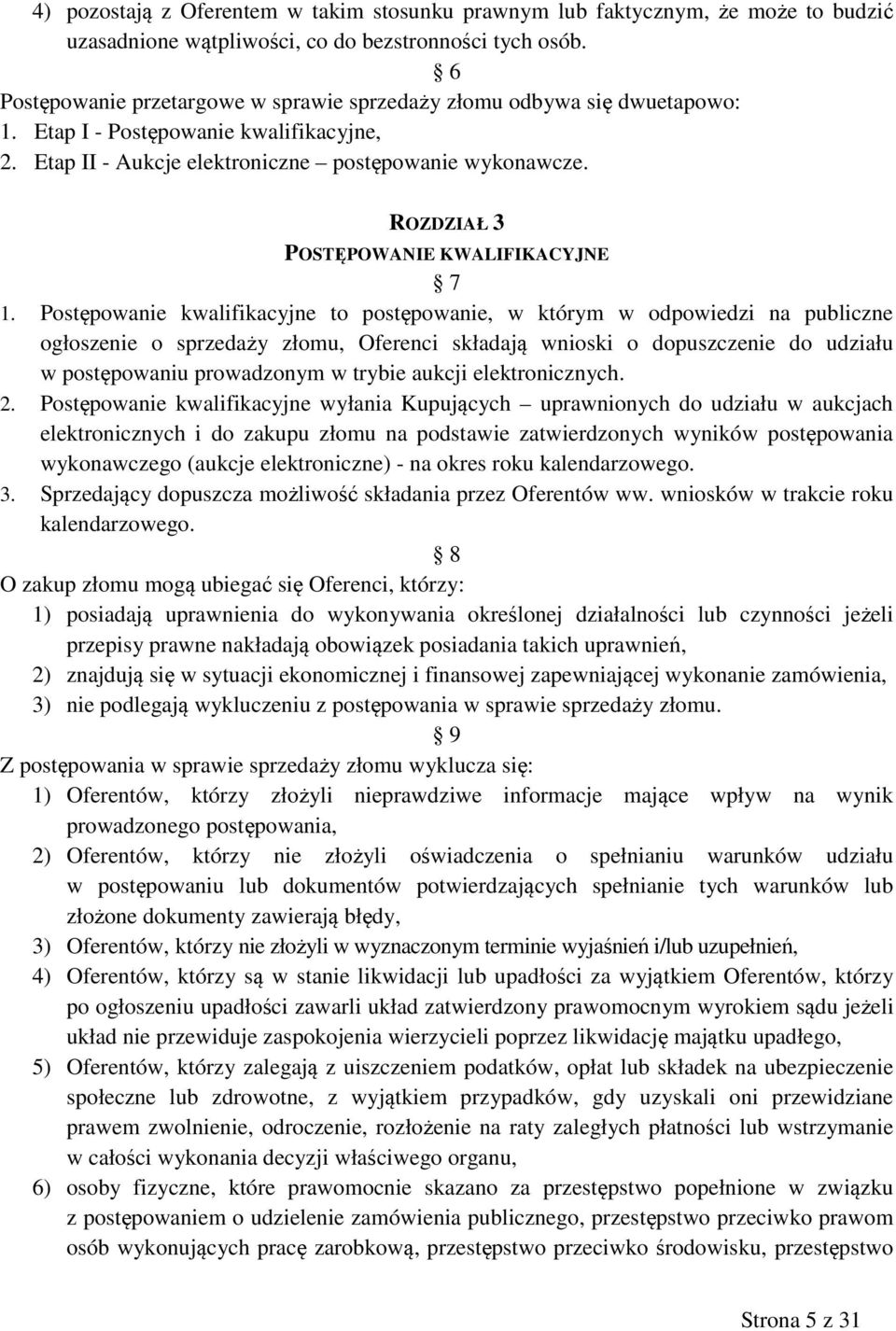 ROZDZIAŁ 3 POSTĘPOWANIE KWALIFIKACYJNE 7 1.
