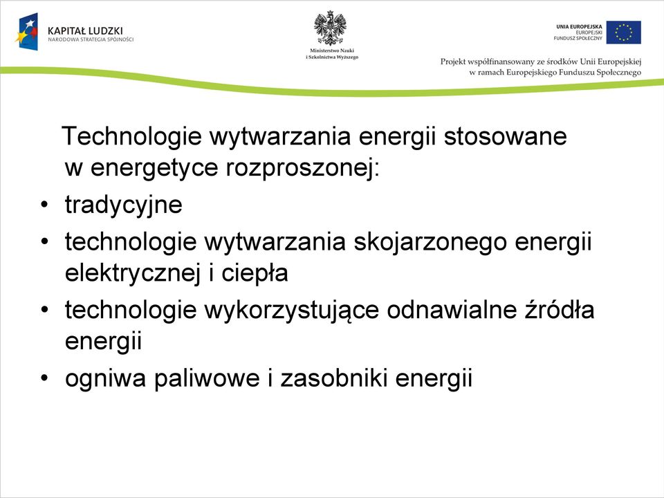 skojarzonego energii elektrycznej i ciepła technologie