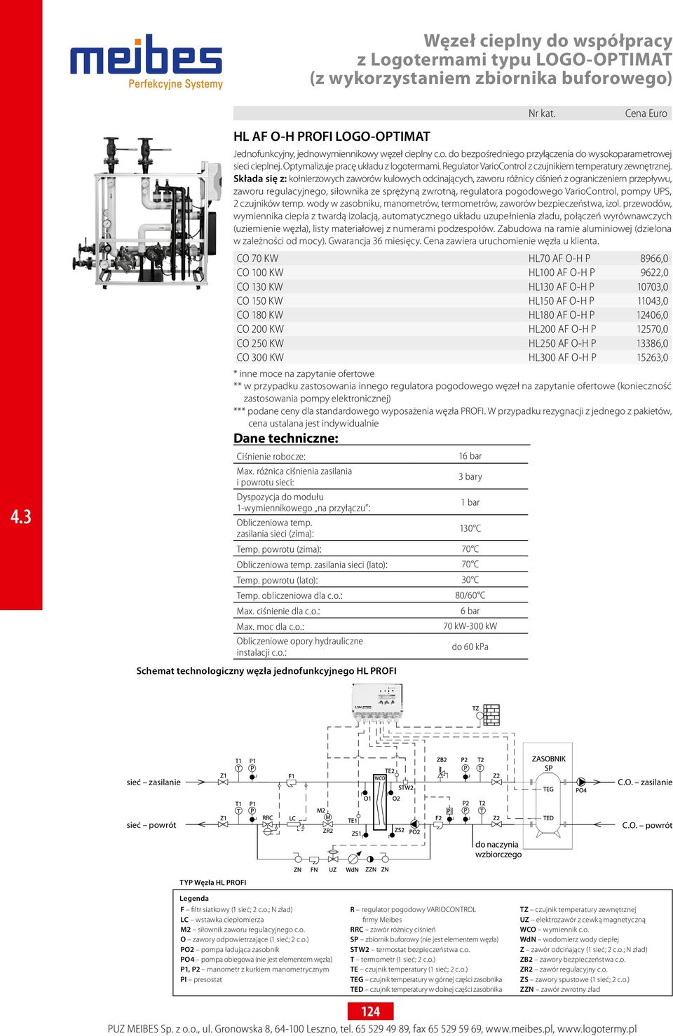 Regulator VarioControl z czujnikiem temperatury zewnętrznej.