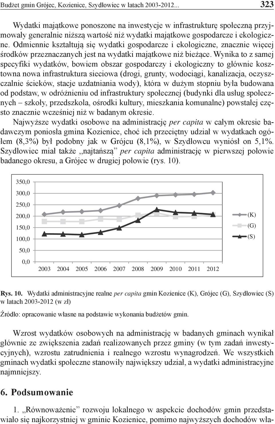 Odmiennie kształtują się wydatki gospodarcze i ekologiczne, znacznie więcej środków przeznaczanych jest na wydatki majątkowe niż bieżące.