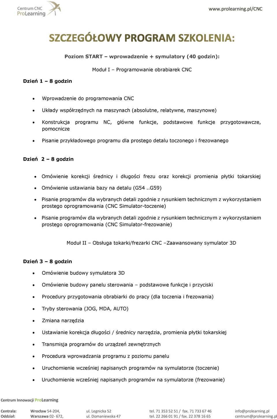 korekcji średnicy i długości frezu oraz korekcji promienia płytki tokarskiej Omówienie ustawiania bazy na detalu (G54.