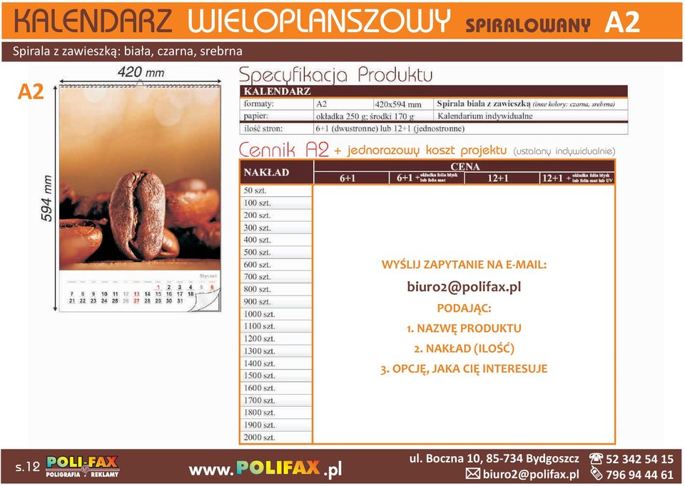 SPIRALOWANY A2 + jednorazowy koszt