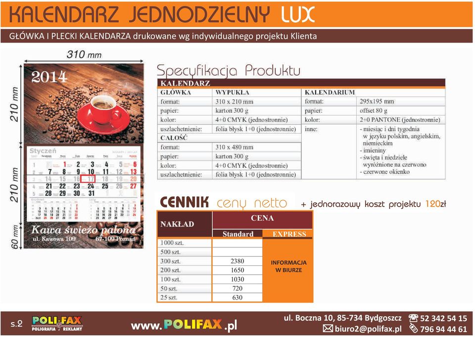 Klienta CENNIK ceny netto + jednorazowy koszt