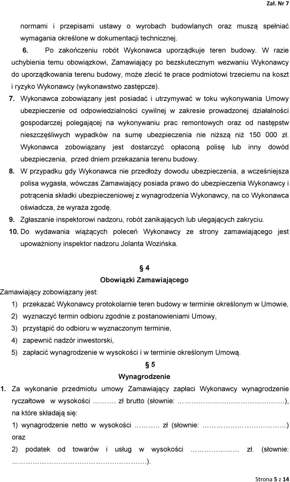 (wykonawstwo zastępcze). 7.