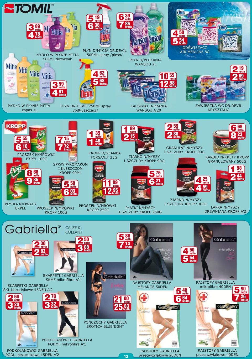 DEVIL 750ML spray /odt uszczacz/ KAPSU KI D/PRANIA WANSOU A 20 ZAWIESZKA WC DR.