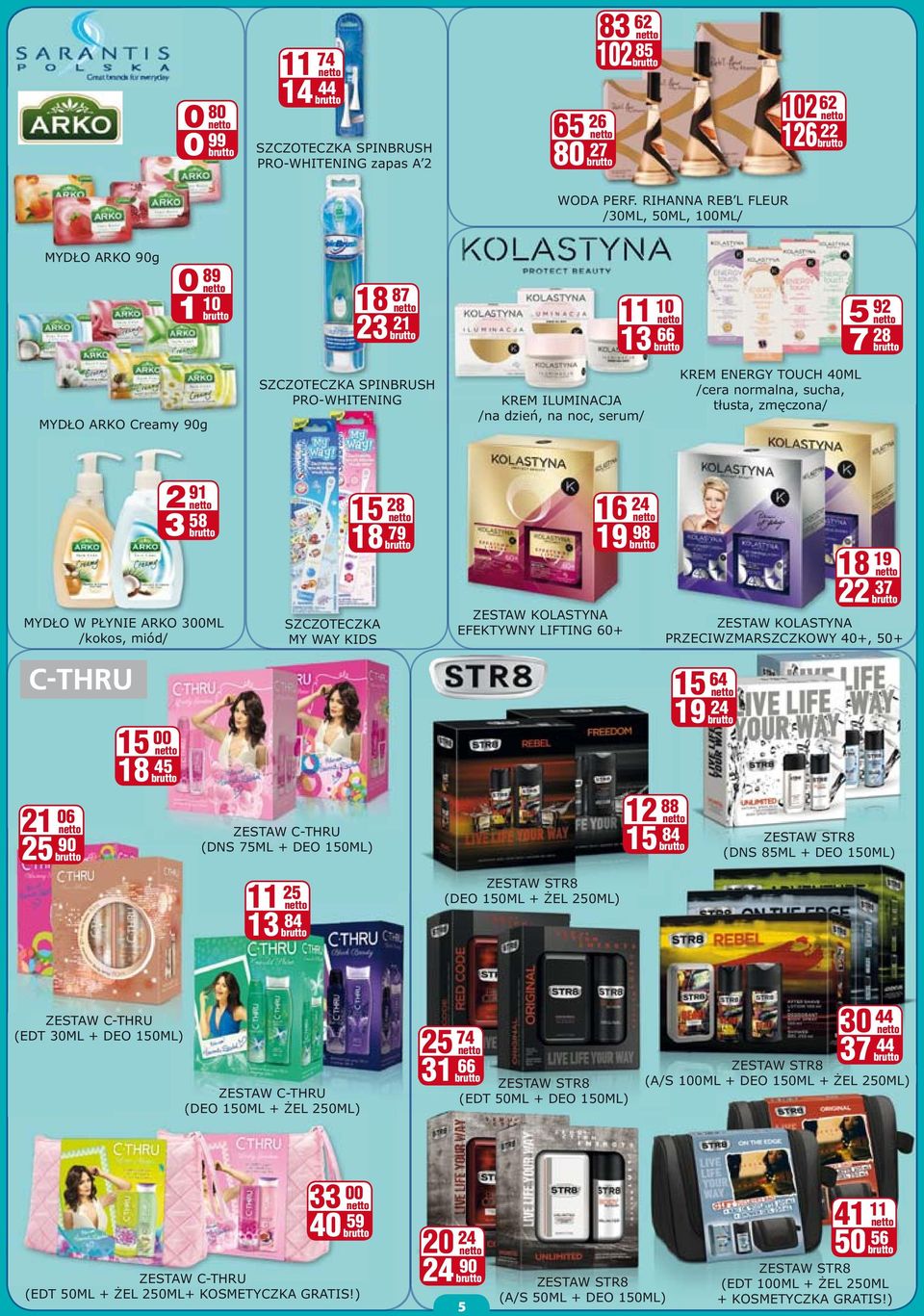 ILUMINACJA t usta, zm czona/ /na dzie, na noc, serum/ 5 92 7 28 2 91 3 58 MYD O W P YNIE ARKO 300ML /kokos, miód/ 15 28 18 79 SZCZOTECZKA MY WAY KIDS 16 24 19 98 ZESTAW KOLASTYNA EFEKTYWNY LIFTING