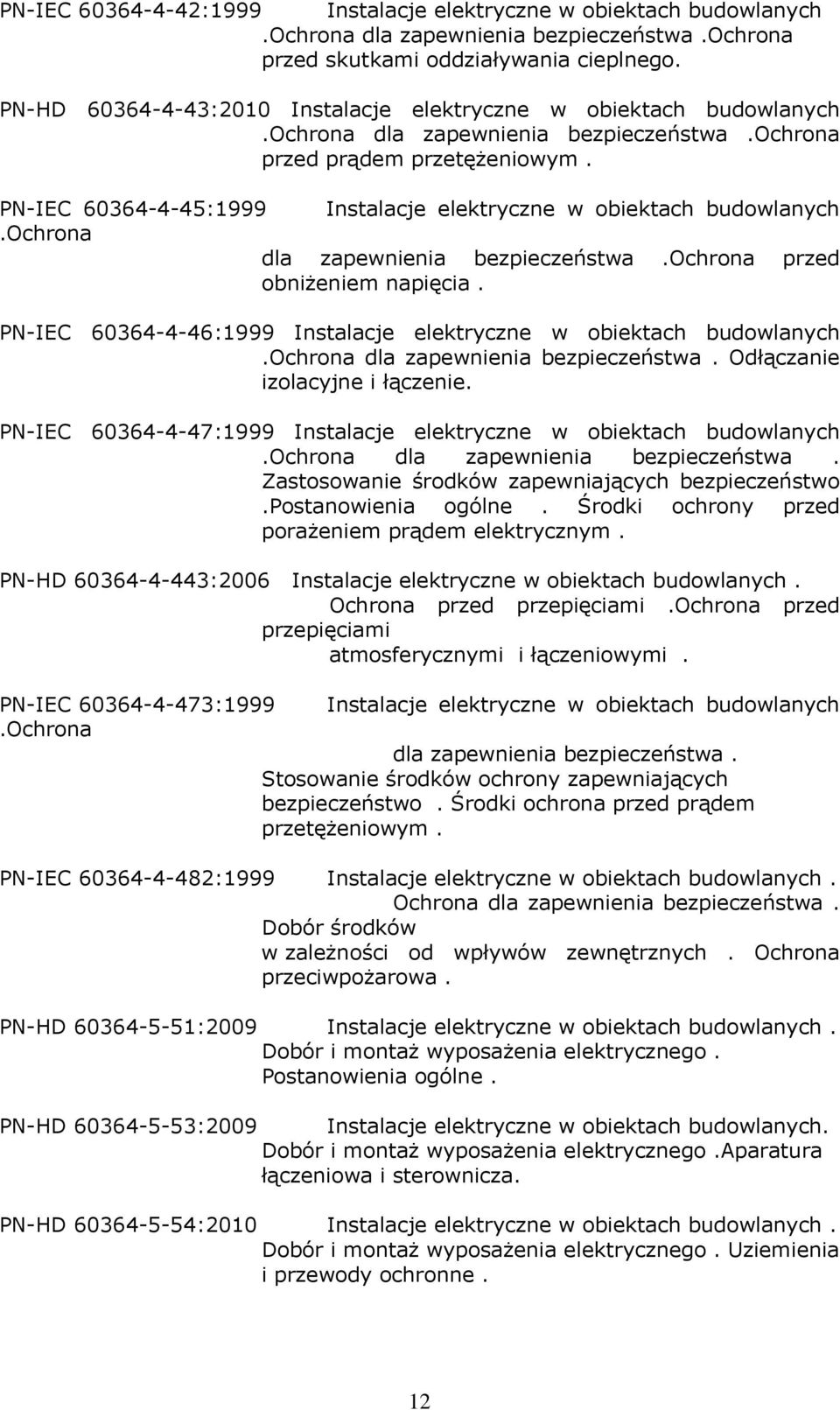 PN-IEC 60364-4-45:1999 Instalacje elektryczne w obiektach budowlanych.ochrona dla zapewnienia bezpieczeństwa.ochrona przed obniżeniem napięcia.