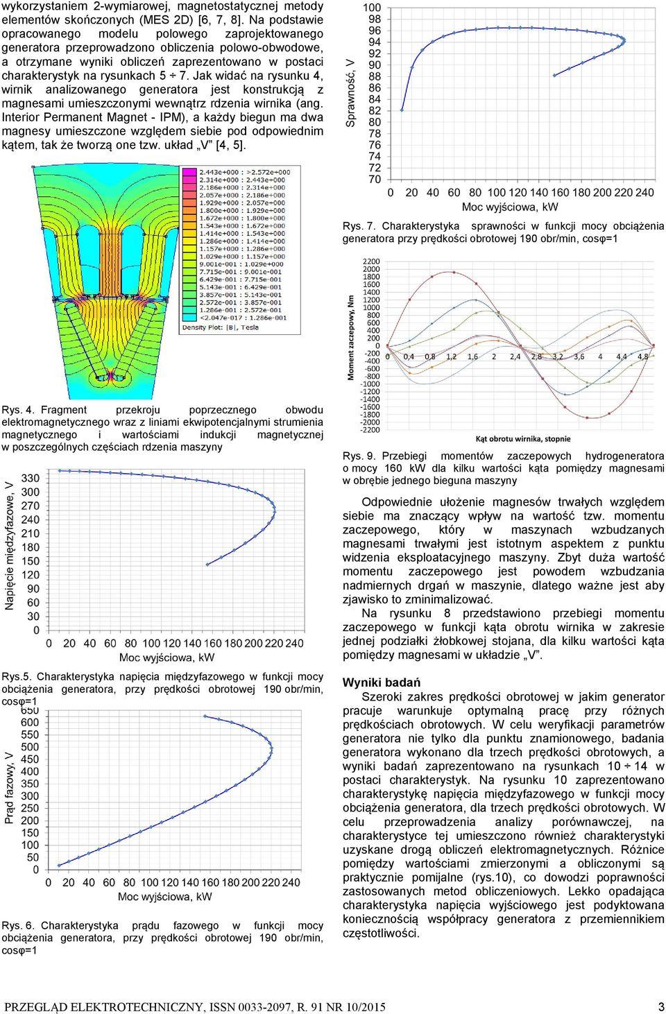 Jak widać na rysunku 4, wirnik analizowanego generatora jest konstrukcją z magnesami umieszczonymi wewnątrz rdzenia wirnika (ang.