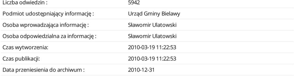 Bielawy Sławomir Ulatowski Sławomir Ulatowski Czas wytworzenia: 2010-03-19