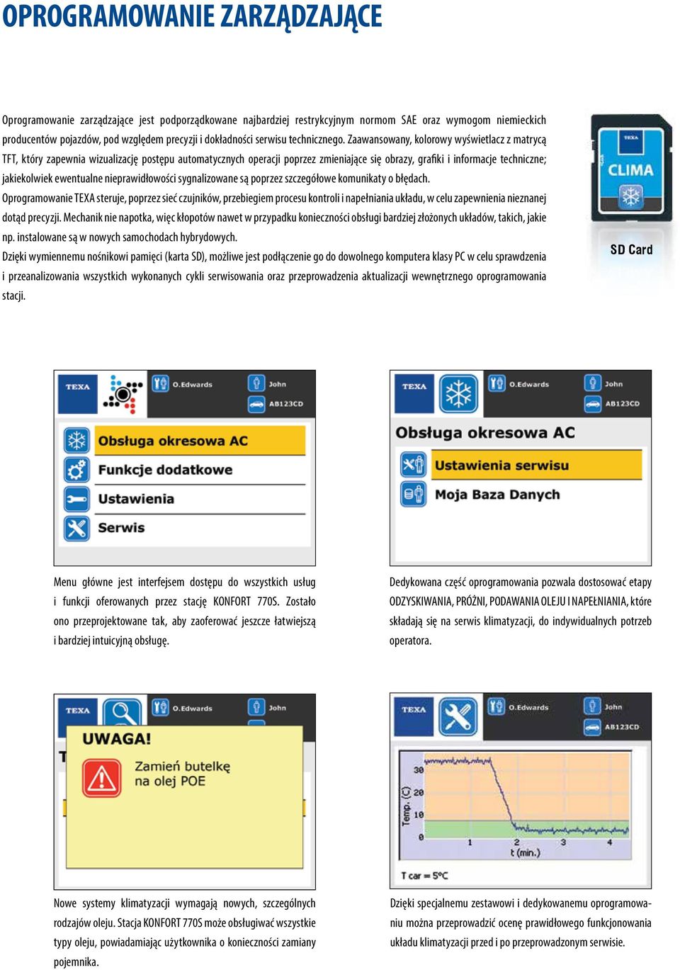 Zaawansowany, kolorowy wyświetlacz z matrycą TFT, który zapewnia wizualizację postępu automatycznych operacji poprzez zmieniające się obrazy, grafiki i informacje techniczne; jakiekolwiek ewentualne