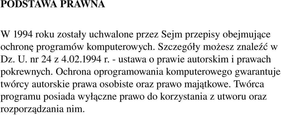 ustawa o prawie autorskim i prawach pokrewnych.