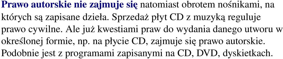 Ale już kwestiami praw do wydania danego utworu w określonej formie, np.