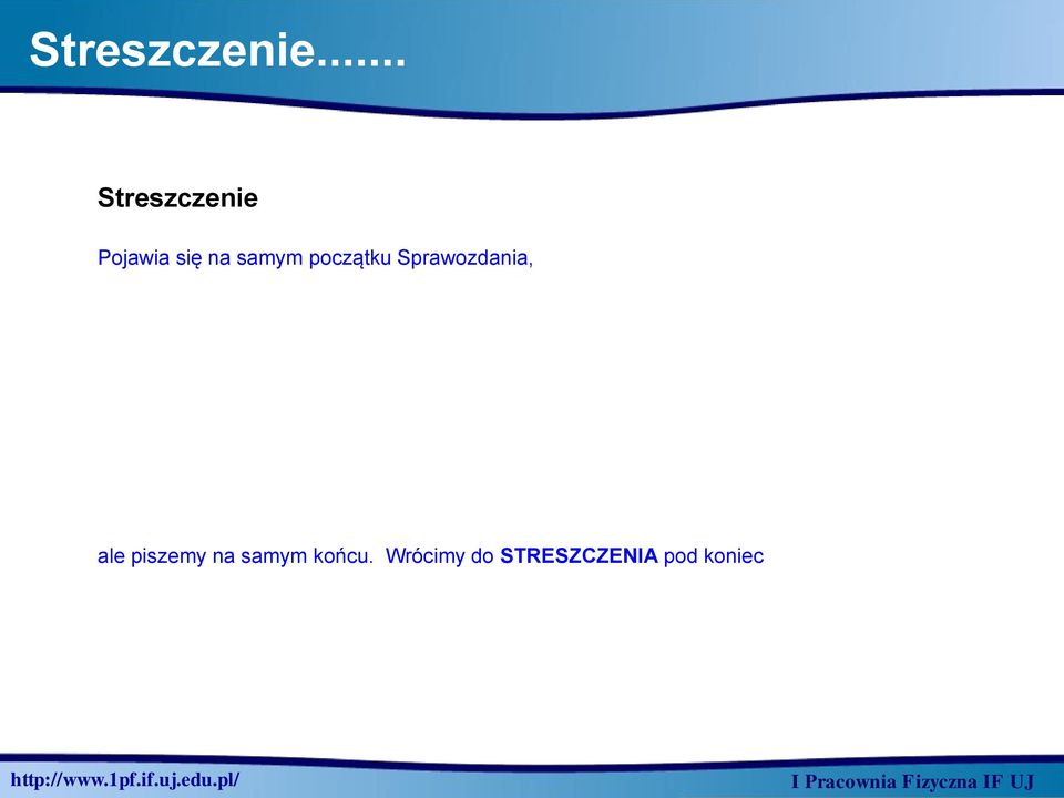 samym początku Sprawozdania, ale