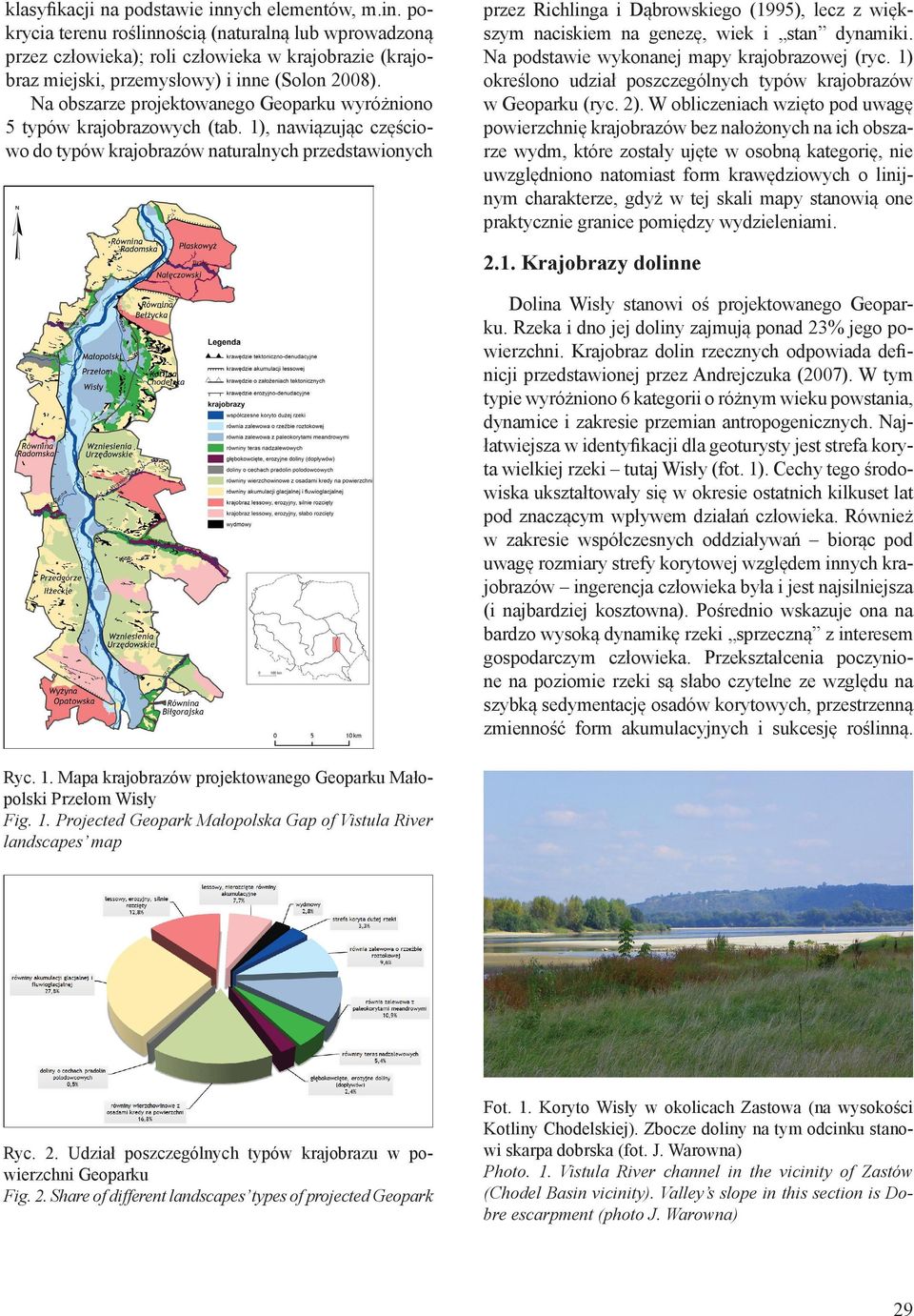 1), nawiązując częściowo do typów krajobrazów naturalnych przedstawionych przez Richlinga i Dąbrowskiego (1995), lecz z większym naciskiem na genezę, wiek i stan dynamiki.