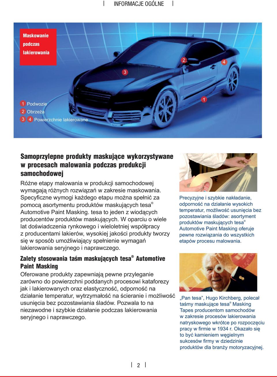 Specyficzne wymogi każdego etapu można spełnić za pomocą asortymentu produktów maskujących tesa Automotive Paint Masking. tesa to jeden z wiodących producentów produktów maskujących.