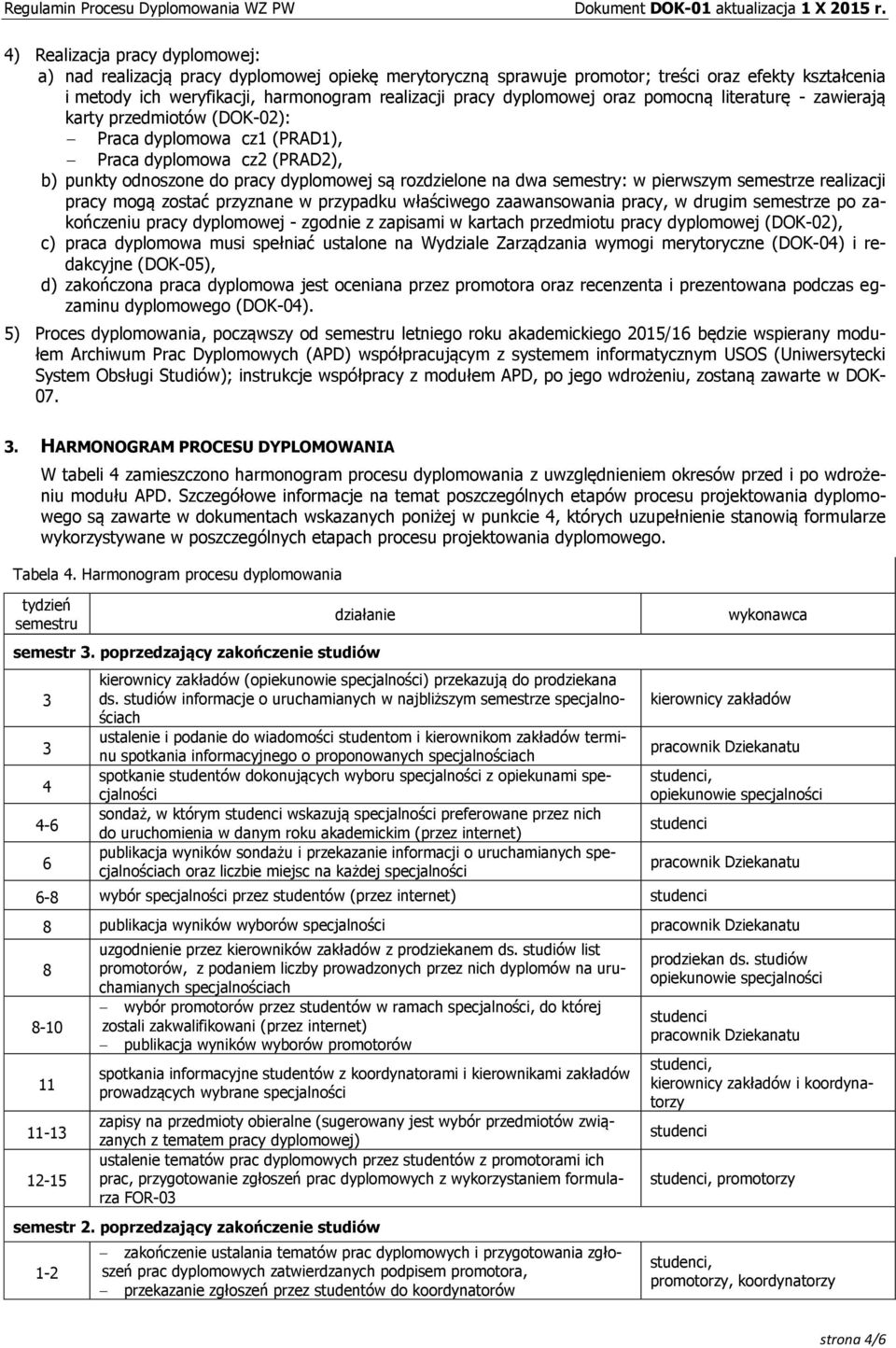 semestry: w pierwszym semestrze realizacji pracy mogą zostać przyznane w przypadku właściwego zaawansowania pracy, w drugim semestrze po zakończeniu pracy dyplomowej - zgodnie z zapisami w kartach