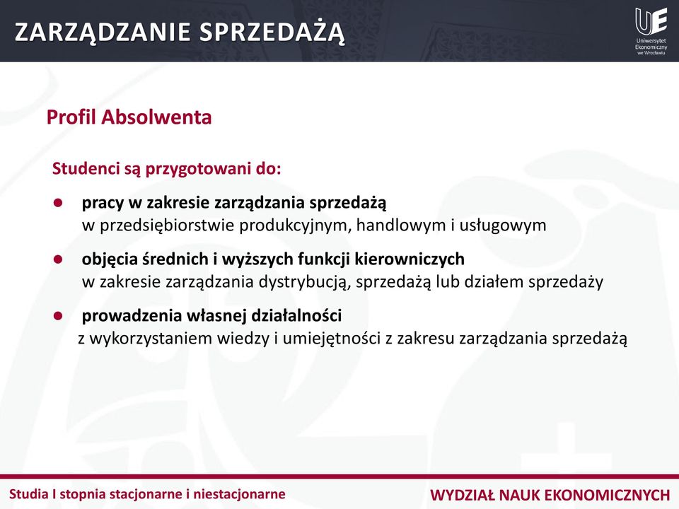 kierowniczych w zakresie zarządzania dystrybucją, sprzedażą lub działem sprzedaży