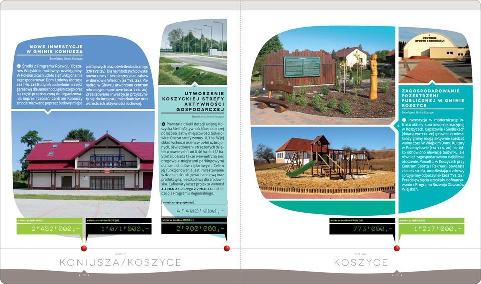Budynek podzielono na część garażową dla samochodu gaśniczego oraz na część przeznaczoną do organizowania imprez i zebrań.