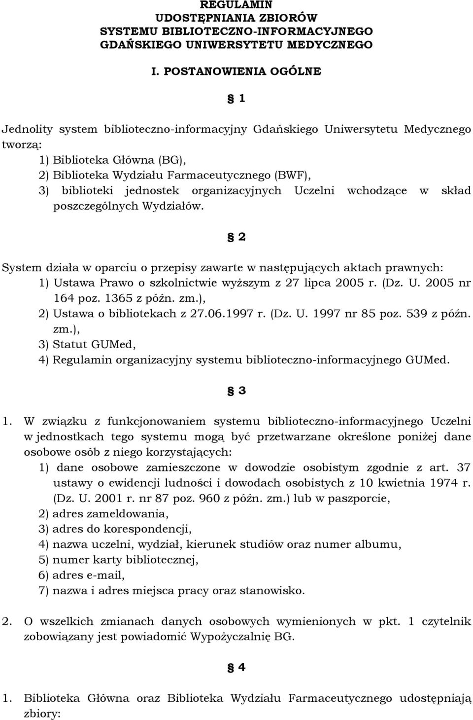 jednostek organizacyjnych Uczelni wchodzące w skład poszczególnych Wydziałów.