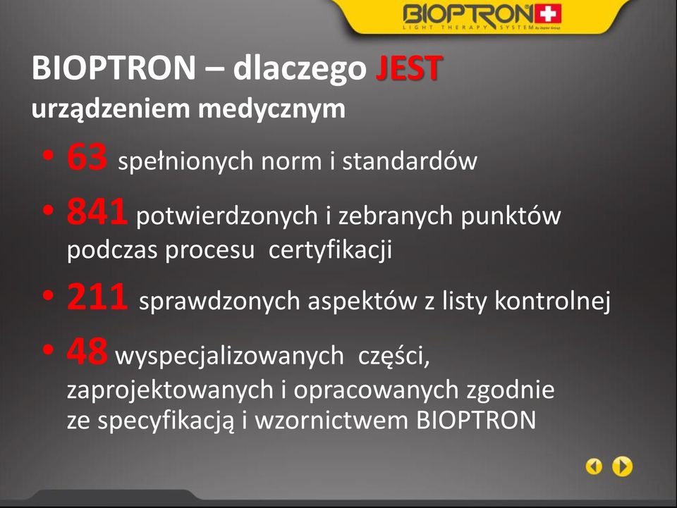 certyfikacji 211 sprawdzonych aspektów z listy kontrolnej 48