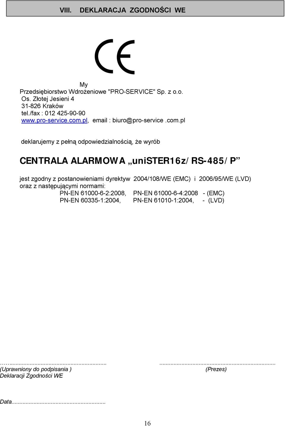 pl, email : biuro@pro-service.com.
