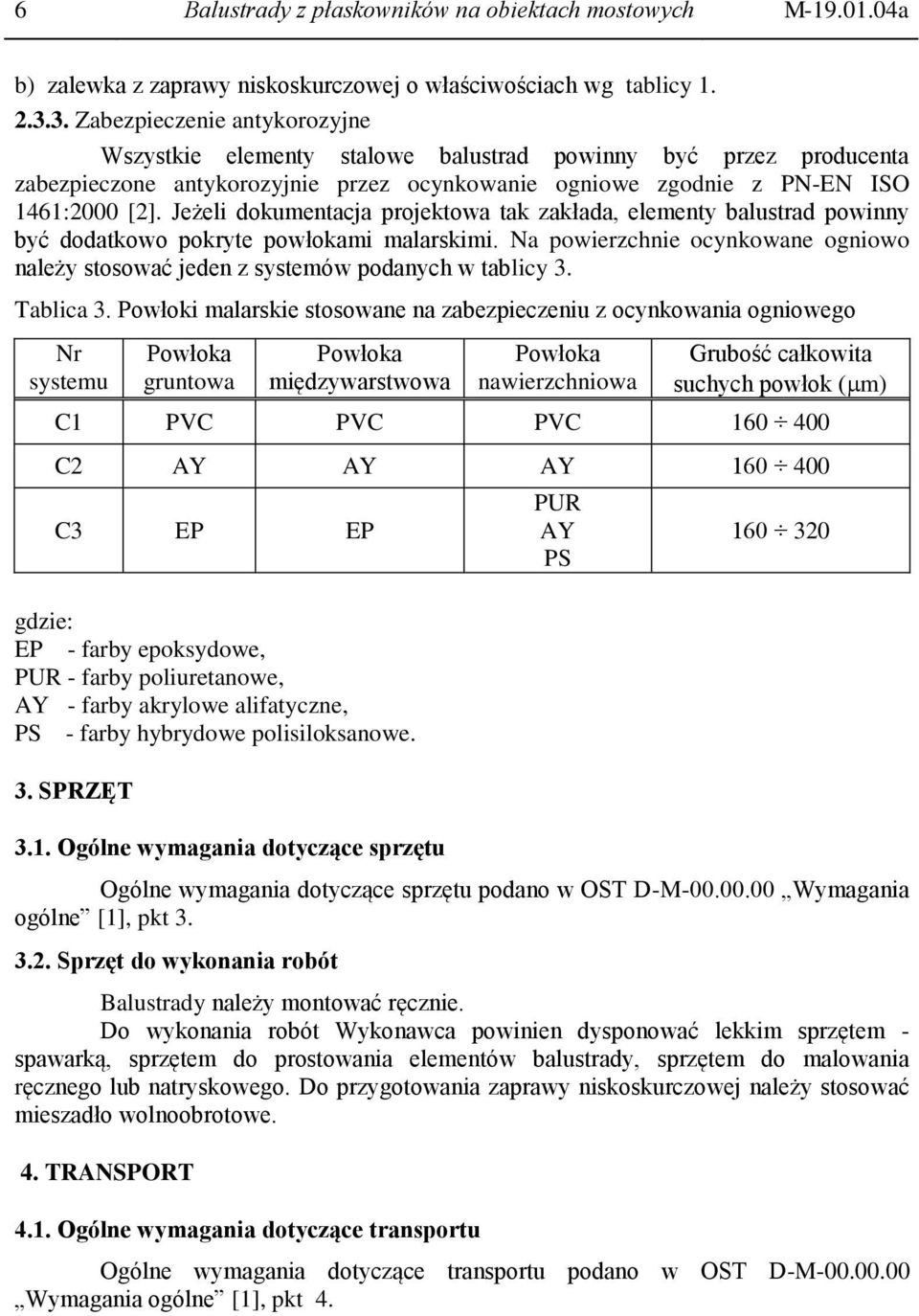 Jeżeli dokumentacja projektowa tak zakłada, elementy balustrad powinny być dodatkowo pokryte powłokami malarskimi.