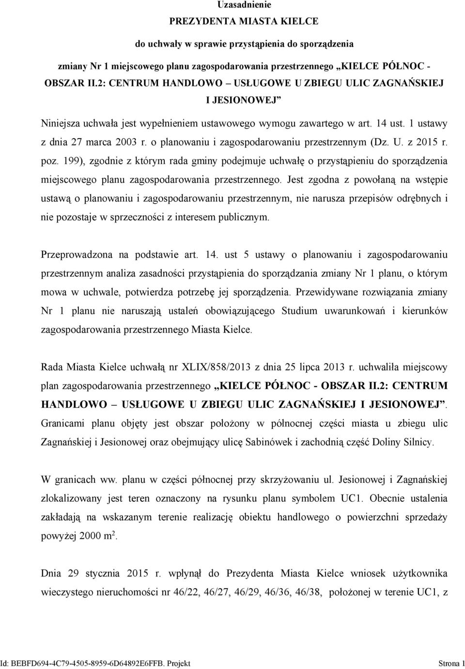 o planowaniu i zagospodarowaniu przestrzennym (Dz. U. z 2015 r. poz.